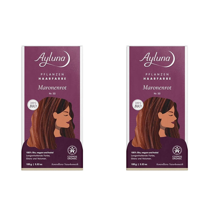 Vopsea de păr vegetală 60 chilli red, vopsea de păr vegană cu henna, madder indian, schinduf și mușețel, pentru culoare de lungă durată, strălucire și volum, fără amoniac, 100% acoperire pentru părul gri, 100g Vopsea pentru par Naty Shop Roșu castaniu 50 100 G (pachet de 2)