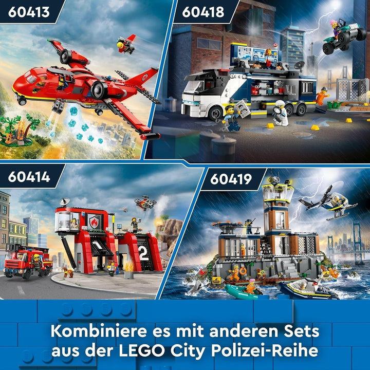 LEGO City Firefighting Plane, Set de pompieri cu avion jucărie pentru copii, set de construcție cu 3 figuri de pompieri și decor de incendiu, idee excelentă de cadou pentru băieți și fete de la 6 ani 60413 Seturi de constructie Besuche den LEGO-Store