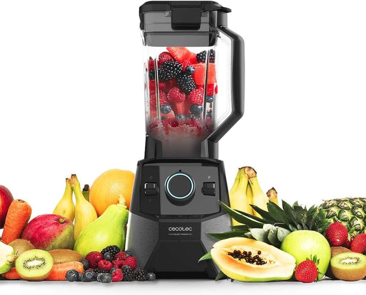 Cecotec Standmixer Power Black Titanium 2000 Pro, 2000 W- Leistung, 8 Mix-Klingen, Schwarz Titan-Beschichtung, 3 Programme, Quadratischer Krug, Bpa-Frei Mama si Copilul Naty Shop