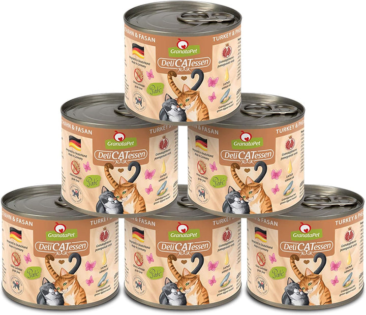 Granatapet Delicatessen Chicken PUR, hrană umedă pentru pisici, hrană fără cereale & fără zahăr adăugat, hrană pentru pisici cu conținut ridicat de carne & uleiuri de înaltă calitate, 6 X 400 G
