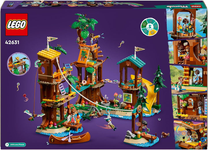 LEGO Friends Tree House At Adventure Camp, set de joacă pentru fete și băieți de la 8 ani cu 5 figurine și 5 animale, idee de cadou pentru jocuri creative, jucării sportive, casă de păpuși 42631 Seturi de constructie Besuche den LEGO-Store