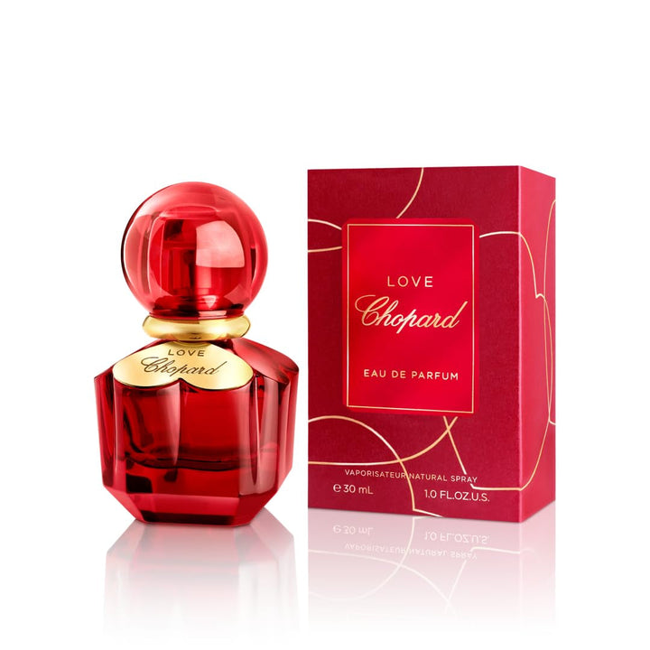 Love 30 ml – Apă de parfum pentru femei – Parfum floral picant – Note magnifice de șase trandafiri selectați, iasomie, mandarină și paciuli – Parfum pentru femei – Sticlă roșie