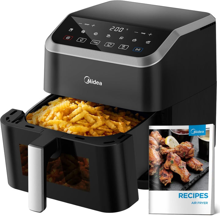 Midea Hot Air Fryer 2L, 1150W Airfryer, fără ulei, Hot air fryer, Funcție de oprire automată Electrocasnice Naty Shop 5L