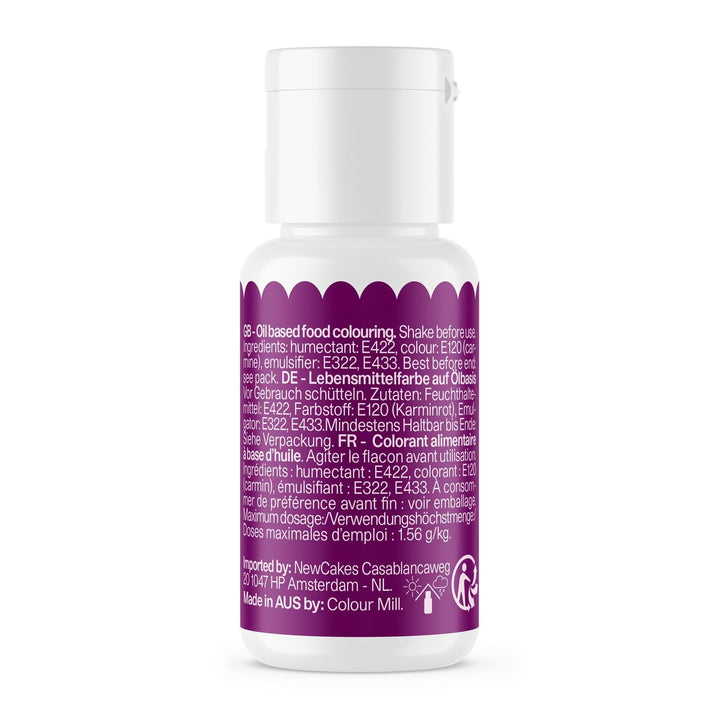 Colorant alimentar pe bază de ulei de struguri Colour Mill Oil Blend - Colorant alimentar pentru ciocolată, fondant, brioșe, prăjituri, copt, macaroane - Colorant alimentar pentru decorarea torturilor - 20 ml
