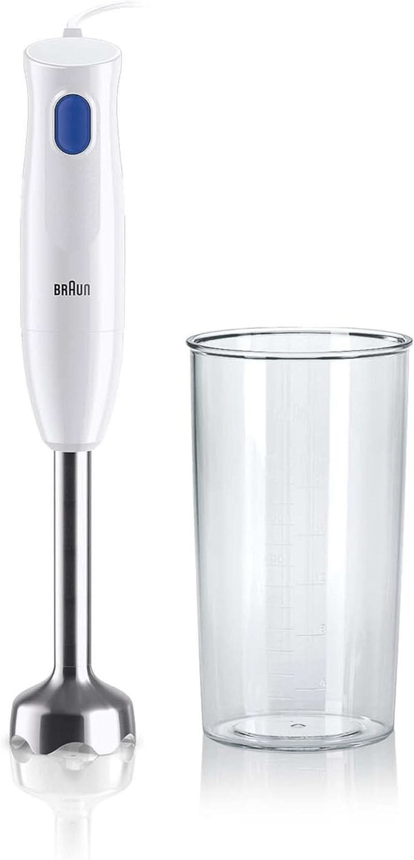 Braun Stabmixer MQ10.001M Multiquick 1 - Extra Leichter Pürierstab Mit Edelstahl-Mixfuß Und Easytwist System, Inkl. 600 Ml Mix- & Messbecher, 450 Watt, Weiß Mama si Copilul Naty Shop Mq 10.001M