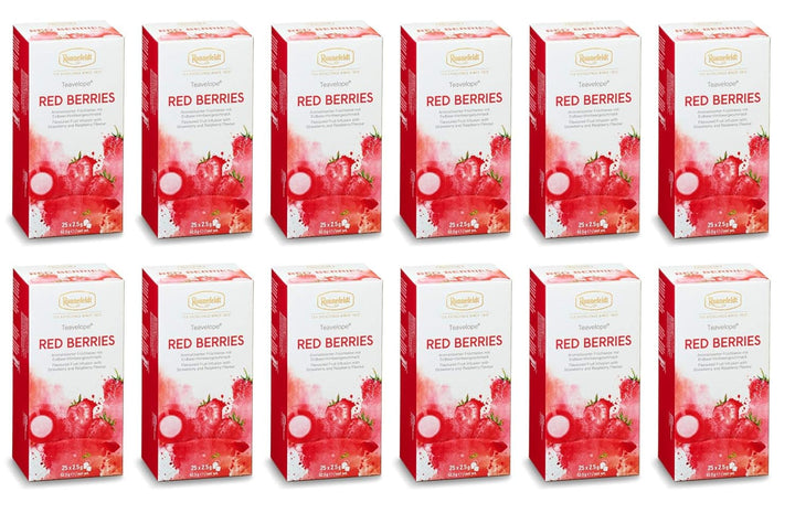 Teavelope „Red Berries” – ceai de fructe cu aromă de căpșuni și zmeură, 25 pliculețe de ceai, 62,5 g