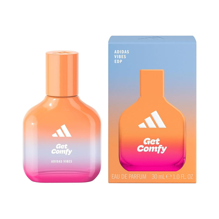 Adidas Vibes Happy Feels Eau De Parfum, un parfum unisex vesel, care îmbunătățește starea de spirit, cu note florale proaspete și uleiuri esențiale naturale, 100 ml
