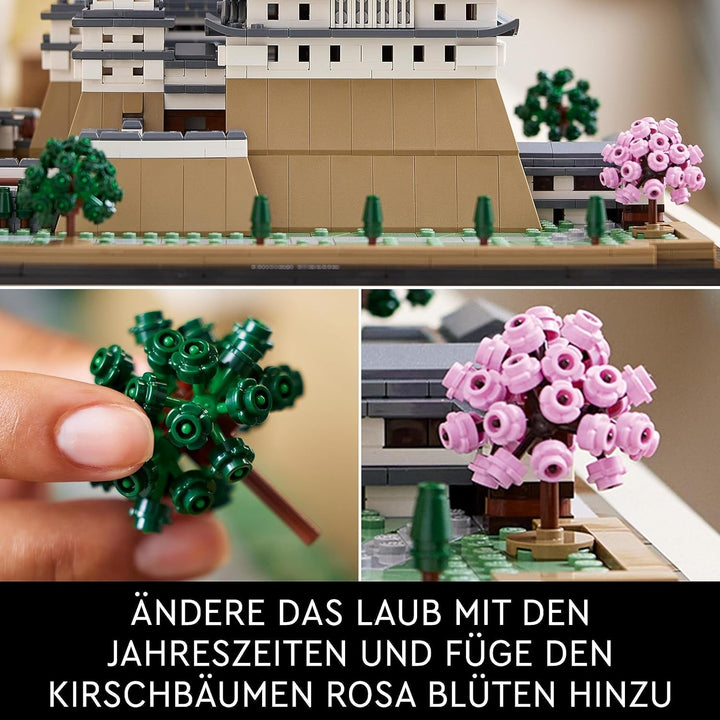 Castelul LEGO Architecture Himeji, Kit model pentru adulți, Colecția Landmark, Set pentru fanii grădinăritului creativ și ai culturii japoneze, cu copac cu flori de cireș, cadou pentru el și ea 21060 Seturi de constructie Besuche den LEGO-Store