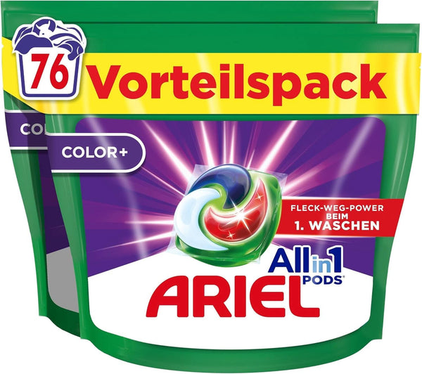 Detergent Ariel PODS All-In-1, 76 spalari, detergent color, curățenie strălucitoare Detergenti Rufe Naty Shop 76 capsule Model Nou