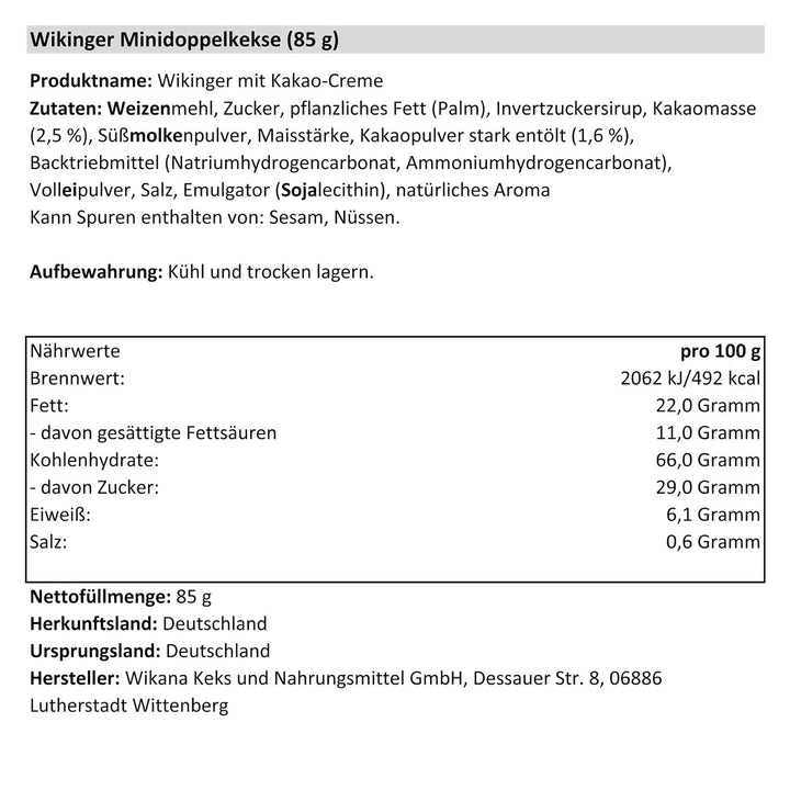 Viking cu cremă de cacao, 85 g