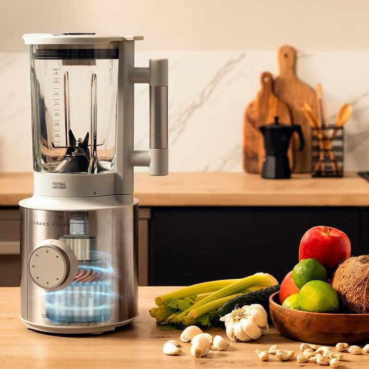 Cecotec Standmixer Grand Katana 2700MAX Total Destroy W. Maximalleistung 2700W, Gegenläufige Technologie, 8-Klingen-Messer Mit Schwarzer Titanbeschichtung, Thermoresistenter Krug 1,8L Mama si Copilul Naty Shop