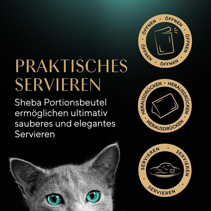SHEBA Adult Cat Food Wet - 40X85G săculeți - Variație de pasăre în sos - Hrană umedă pentru pisici - 1 pachet vrac