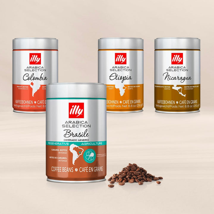 Cafea boabe Illy Arabica Selection Brasile Cerrado Mineiro: 100% din culturi regenerative certificate - cutie 250G Cafea Naty Shop