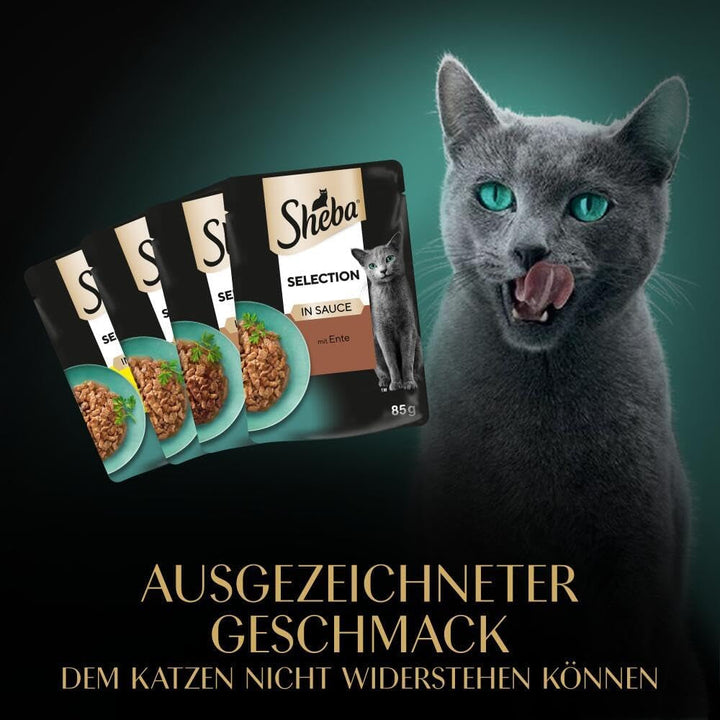 SHEBA Adult Cat Food Wet - 40X85G săculeți - Variație de pasăre în sos - Hrană umedă pentru pisici - 1 pachet vrac