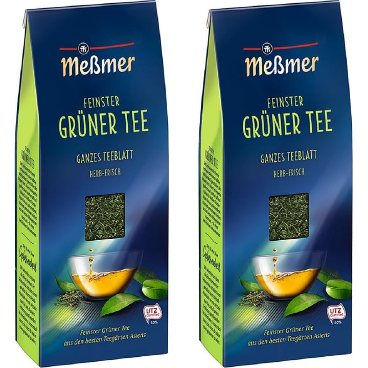 Meßmer Ceai verde fin | Frunze de ceai întregi | 150 g | Proaspăt și aromat | Vegan | Fără gluten | Fără lactoză