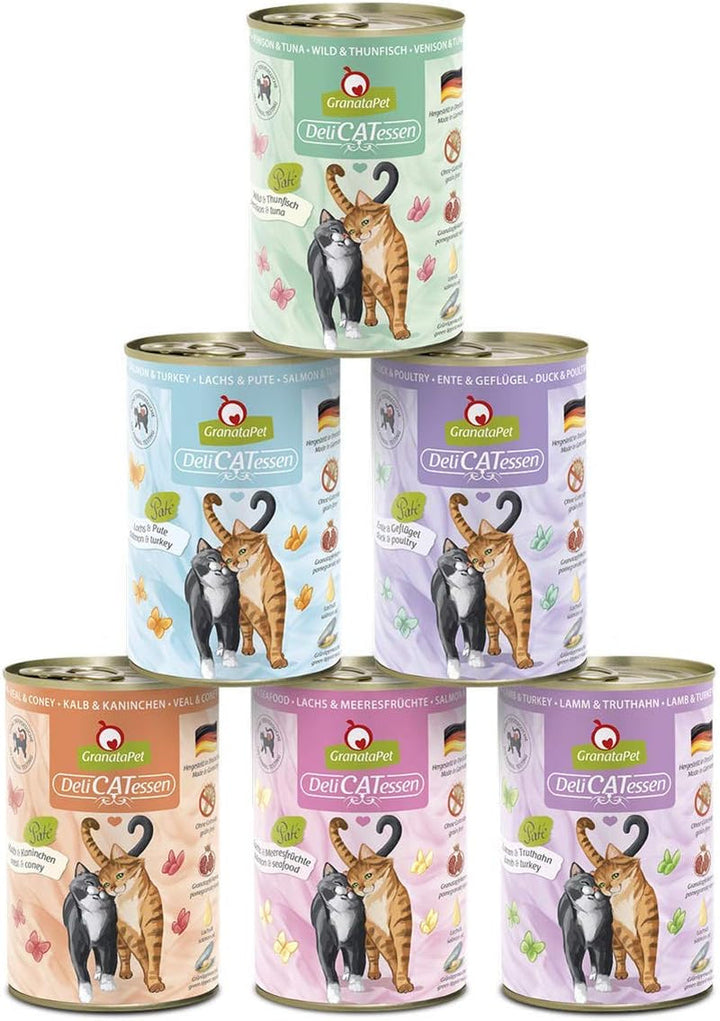 Granatapet Delicatessen Chicken PUR, hrană umedă pentru pisici, hrană fără cereale & fără zahăr adăugat, hrană pentru pisici cu conținut ridicat de carne & uleiuri de înaltă calitate, 6 X 400 G