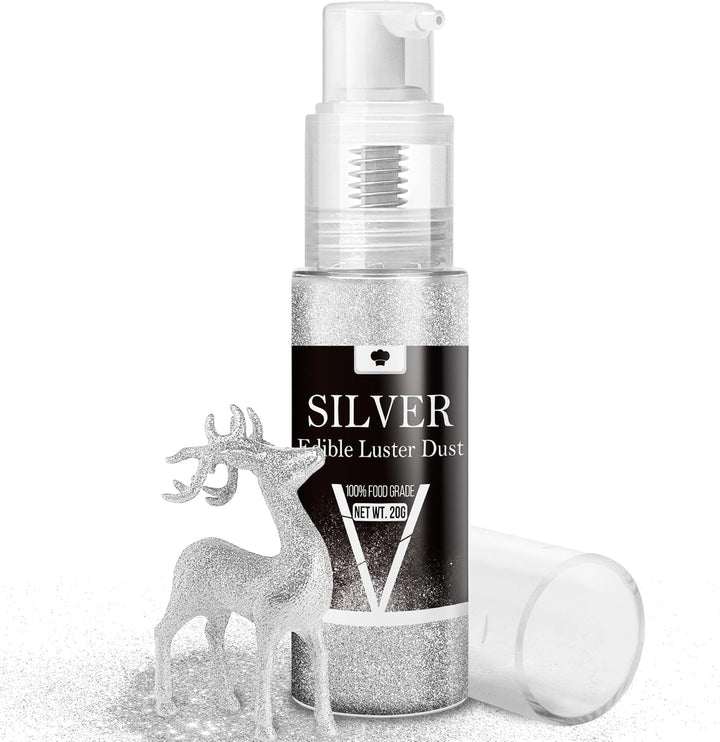 Set spray cu sclipici comestibil - 20 g praf de sclipici alimentar iridescent pentru băuturi, șampanie, prăjituri - colorant alimentar metalic comestibil pentru cocktailuri, vin, lichior, copt, prăjituri