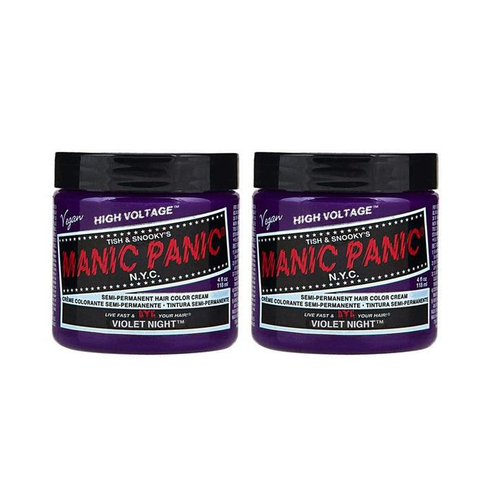 Manic Panic Electric Lizard Classic Cream, vegan, fără cruzime, vopsea de păr verde semipermanentă 118ml Vopsea pentru par Naty Shop Noapte violetă 118 Ml (pachet de 2)
