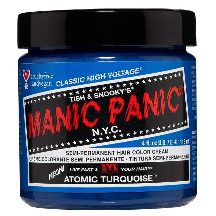 Manic Panic Electric Lizard Classic Cream, vegan, fără cruzime, vopsea de păr verde semipermanentă 118ml Vopsea pentru par Naty Shop Turcoaz atomic 118 Ml (1 pachet)