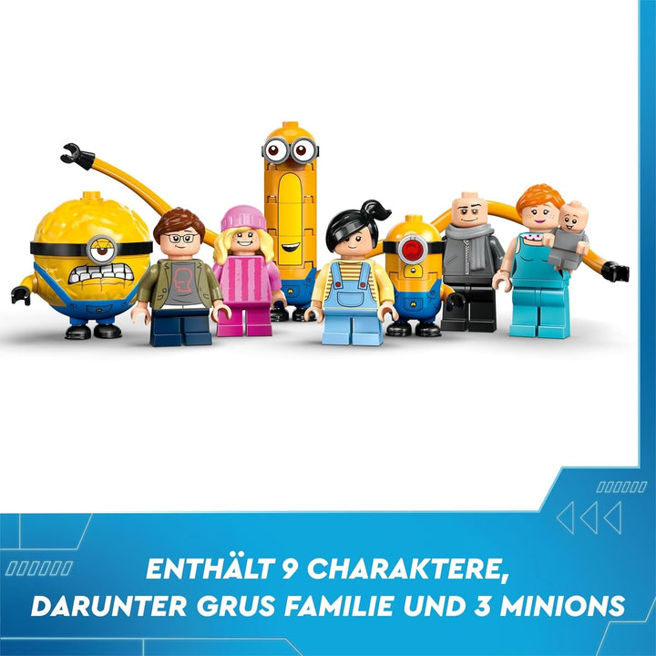 LEGO I - Simply Incorrigible 4 Vila de familie a lui Gru și a Minionilor, set de joacă pentru filmul I - Simply Incorrigible 4, jucărie pentru copii, cadou pentru băieți și fete începând cu vârsta de 8 ani 75583 Seturi de constructie Besuche den LEGO-Store