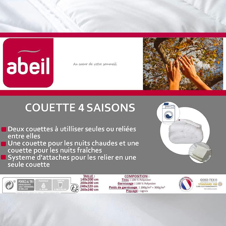 Abeil 4-sezon plapuma, alb, poliester, alb, 240 X 260 Cm Plapumi si pilote Naty Shop