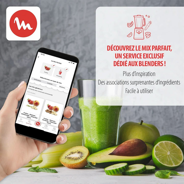 Blend&Go LM1B1D 300W Mixer, Smoothie-Mixer Mit 750 Ml Kunststoffkrug, Inklusive 750 Ml Tragbarer Flasche, 4 Abnehmbaren Klingen, Edelstahloberflächen Mama si Copilul Naty Shop