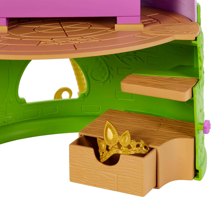 Disney Princess HMV99 - Păpușă Rapunzel mobilă și turn de joacă cu distracție pe tot parcursul, 6 zone de joacă și 15 accesorii, inspirat de filmul Disney, jucării pentru păpuși de la 3 ani Papusi Naty Shop