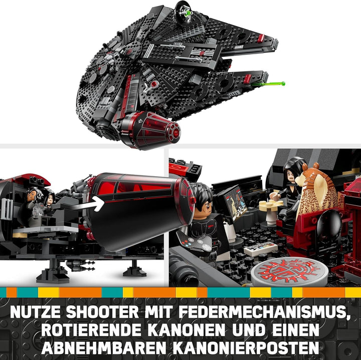 LEGO Star Wars Dark Millennium Falcon, Set navă stelară, Jucărie de construcție pentru copii, Cadou aniversar pentru băieți, fete și fani, Jucărie de aventură 75389 Seturi de constructie Besuche den LEGO-Store