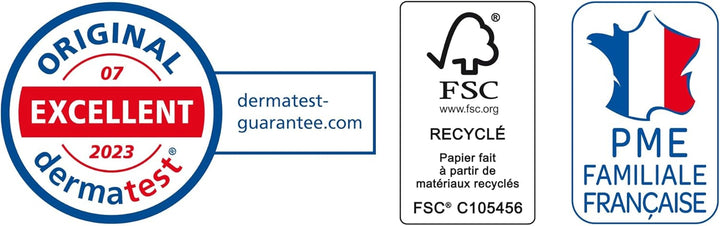 - Hârtie igienică 3 straturi - 3 straturi - hipoalergenică (certificată Dermatest) și ecologică (certificată Fsc) - 4 role comprimate = 8