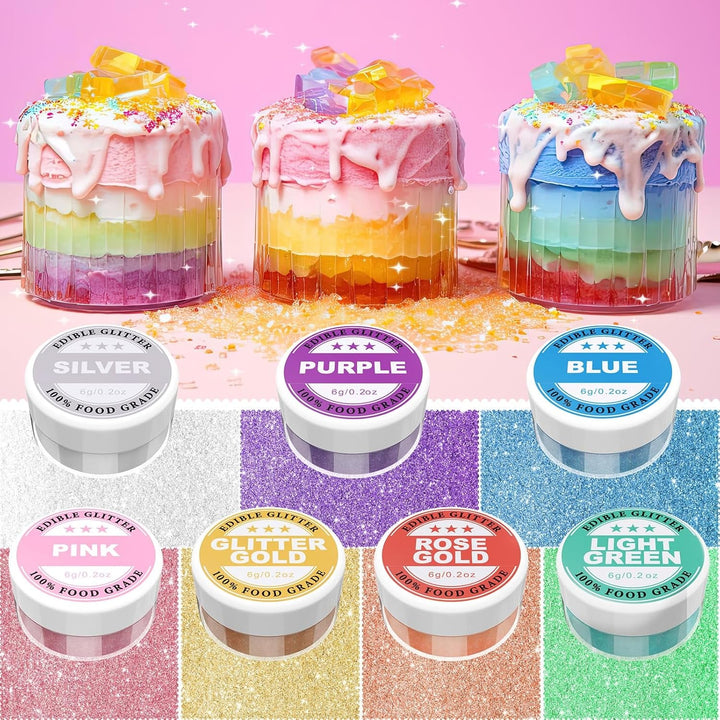 Sclipici comestibil - 6G colorant alimentar pudră pentru ciocolată, căpșuni, brioșe, prăjituri, fondant (violet)