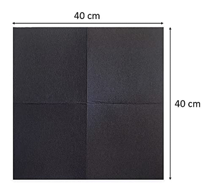 Saten Santa Claus, șervețele 40 X 40, 2 straturi, 1/4 fold, 50 șervețele, Punta-Punta, negru