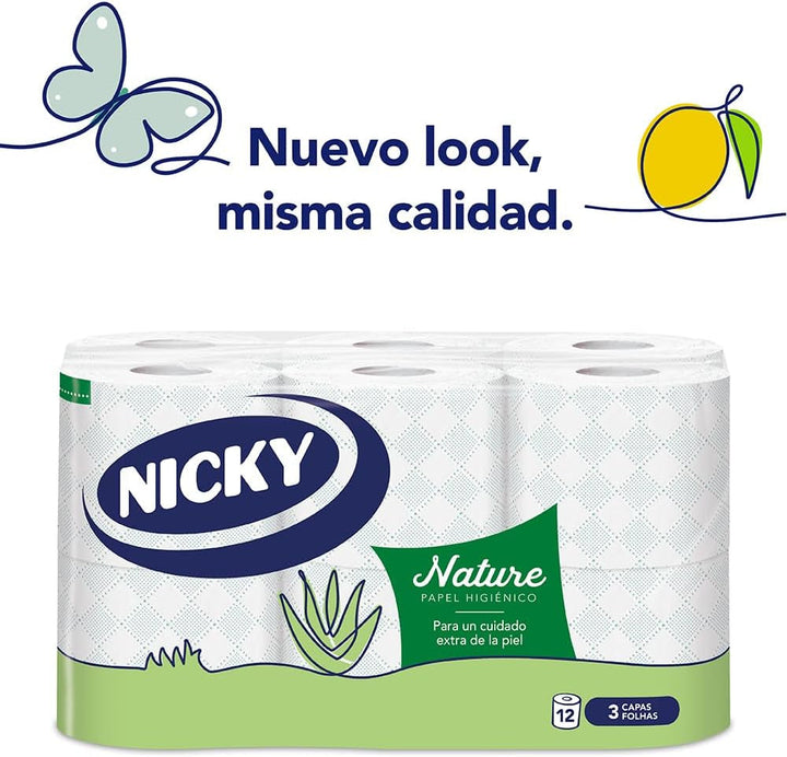 Hârtie igienică Nature, 12 role, 3 straturi