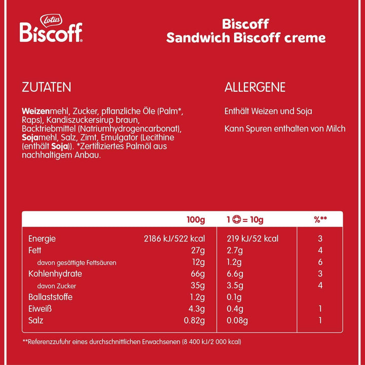 Lotus Biscoff | Biscuiți gemeni tip sandwich cu umplutură de cremă Biscoff | 15 biscuiți tip sandwich per pachet | Doar ingrediente naturale | Vegani | Fără coloranți sau arome adăugate | 9 x 150g | 1,35 kg