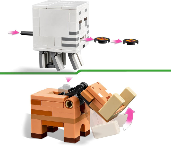 LEGO Minecraft Ambush la portalul Nether, jucărie de jocuri în Nether pentru copii cu scene de luptă și figuri legendare, inclusiv Ghast, cadou pentru băieți și fete gamer de la 8 ani 21255 Seturi de constructie Besuche den LEGO-Store