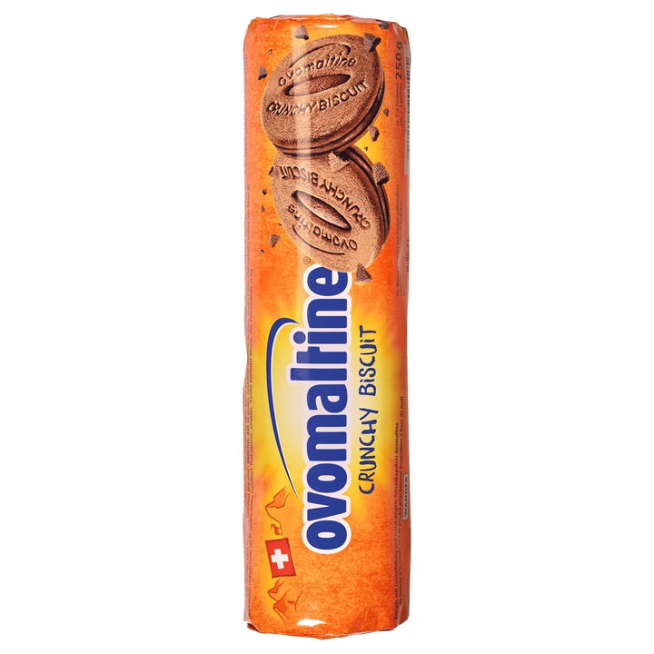 Biscuiți crocanți Ovomaltine cu ciocolată - Biscuiți crocanți cu cremă Ovomaltine, preparați din cea mai fină pudră de cacao, sustenabil (1 x 250g)