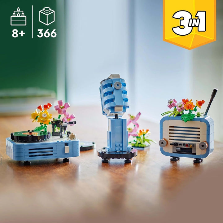 Cititor de discuri LEGO Creator 3In1 cu flori - jucărie convertibilă în radio sau microfon - jucării muzicale pentru copii - idee de cadou creativă pentru fete și băieți de la 8 ani 31172 Seturi de constructie Besuche den LEGO-Store