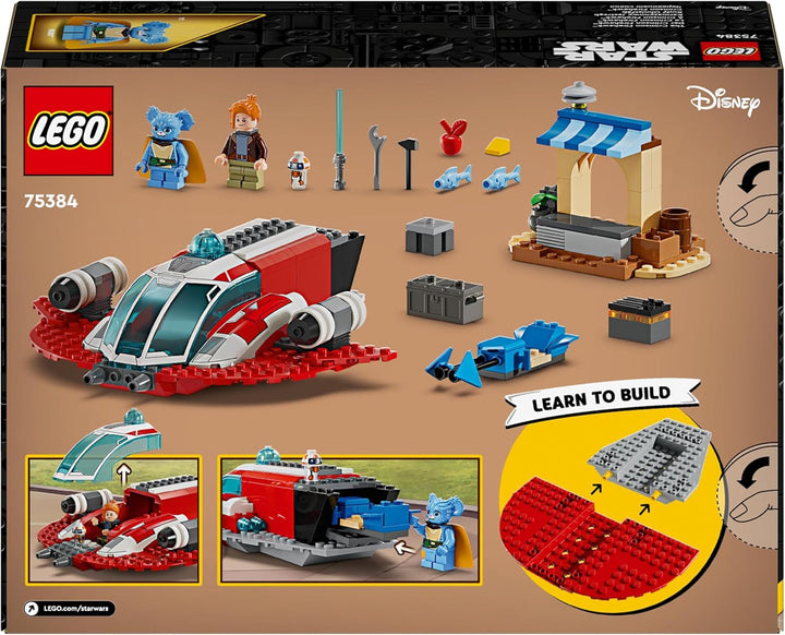 LEGO Star Wars: Aventurile tinerilor Jedi Crimson Firehawk, Set de pornire pentru copii cu navă spațială construibilă, bicicletă Speeder și 3 figuri, cadou pentru băieți și fete de la 4 ani 75384 Seturi de constructie Besuche den LEGO-Store