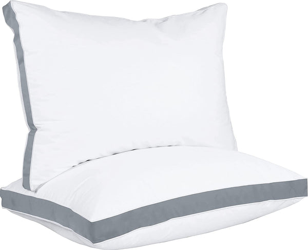 Utopia Bedding pernă pentru dormit lateral (pachet de 2), pernă de pat de înaltă calitate, pentru dormit lateral, cu burduf gri, dimensiune regină, 45,7 X 66 cm (UB760-2) Perne standard Naty Shop Gri Regina (pachet de 2)