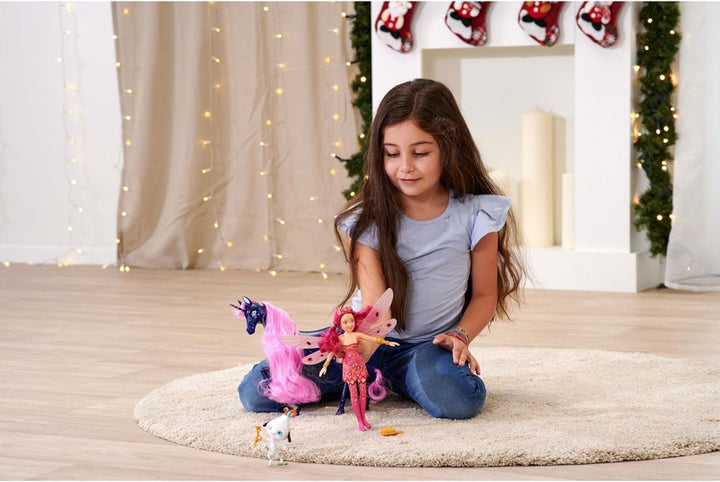 Simba 109483042 Mia and Me dress-up doll, Phuddle with Trumptus, elf cu aripi și picioare mobile, 6X agrafe de păr, 2X brățară, de la 3 ani, multicolor, 23 cm Papusi Naty Shop