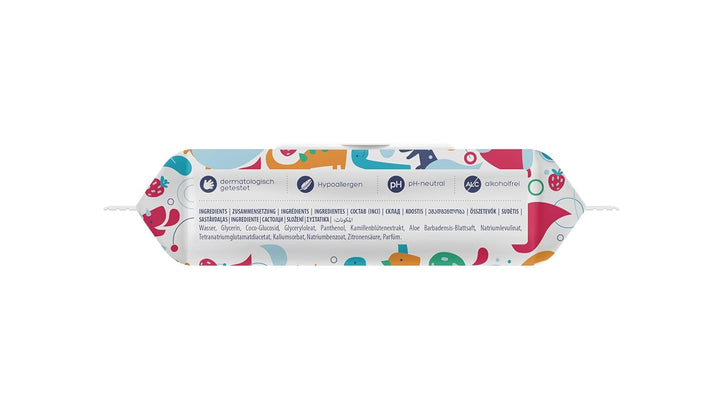 Hârtie igienică umedă Kindii Fun - (10X60 bucăți) Hârtie igienică umedă - Mușețel, Aloe Vera, Ph-Neutru, Vărsabilă, Reîmprospătează zona intimă - 600 bucăți