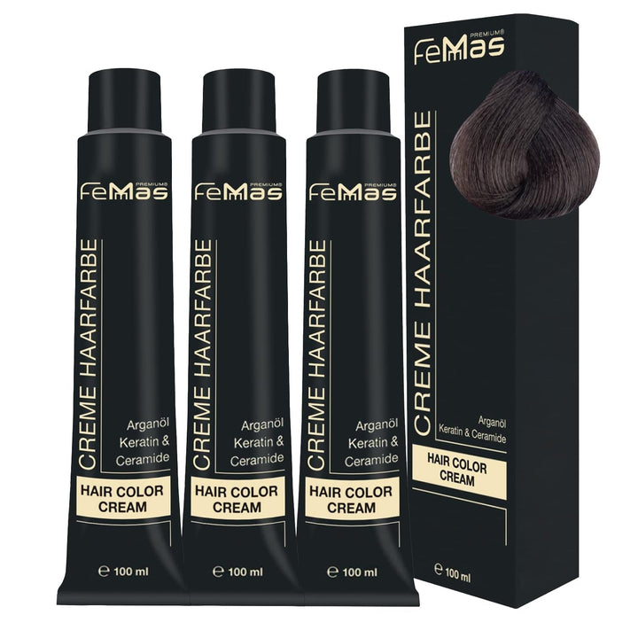 FemMas Hair Colour Pure & Mix Red I Cremă profesională cu ulei de argan, keratină și ceramide I Ca o vopsea de păr permanentă sau nuanță pentru rezultate radiante, de lungă durată I 100 ml