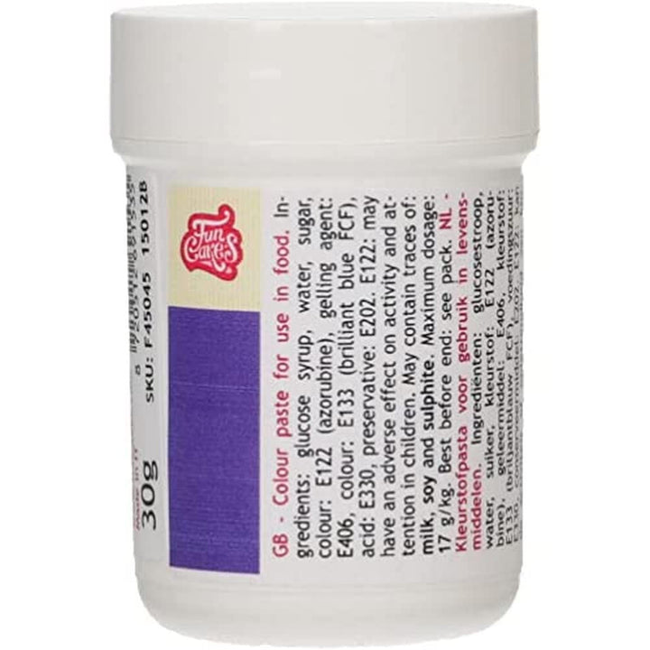Colorant alimentar concentrat Funcakes Paste Color Royal Blue; pentru aluat, cremă, fondant, marțipan, aluat, pastă de modelat și pastă de flori. Halal și Kosher. 30 g