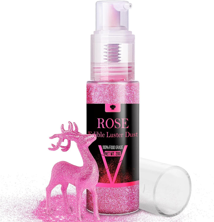 Set spray cu sclipici comestibil - 20 g praf de sclipici alimentar iridescent pentru băuturi, șampanie, prăjituri - colorant alimentar metalic comestibil pentru cocktailuri, vin, lichior, copt, prăjituri