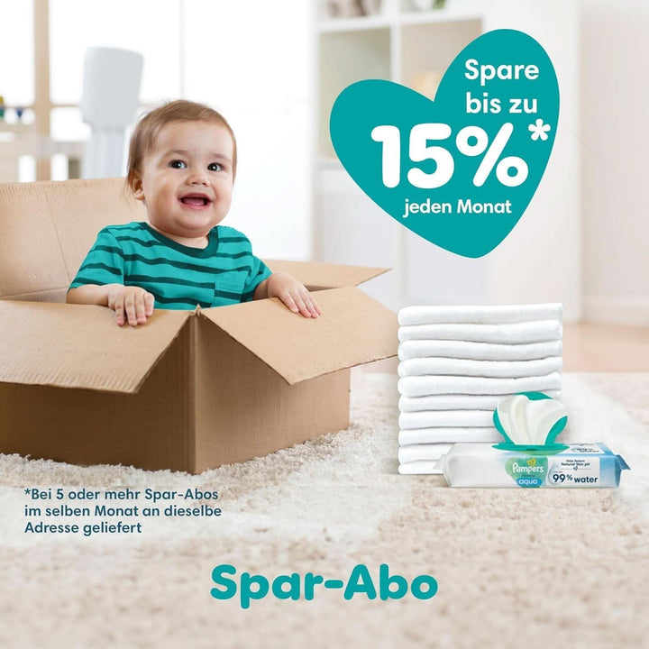 Pampers Harmonie Aqua Feuchttücher 6 Packungen Mit Jeweils 48 Feuchttüchern - 288 Feuchttücher, Die Helfen, Den Natürlichen Ph-Wert Der Haut Wiederherzustellen, Leichte Lotion Mit 99% Wasser Naty Shop