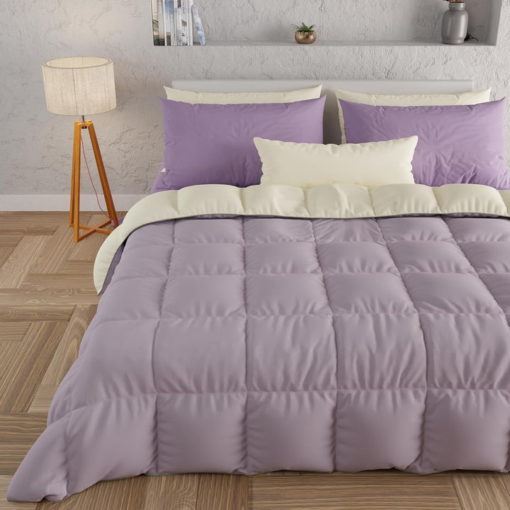 PETTI Artigiani Italiani - Cuvertură de iarnă pentru pat dublu, maxi, monocoloră, față-verso, alb, gri, 100% Made in Italy Plapumi si pilote Naty Shop Roz Dimensiune pat 120-130X200: [Plapuma 220 X 260 Cm]