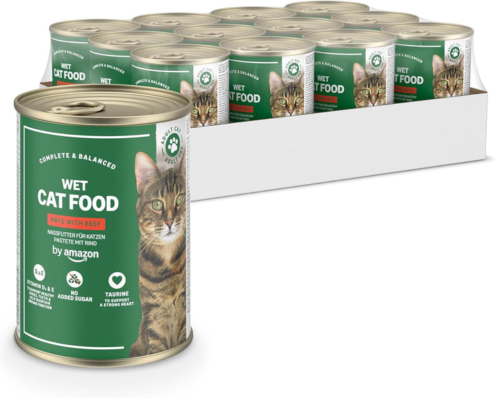 By Amazon Hrană umedă fără cereale pentru pisici, conservă, pateu de pui, 12 X 400 G