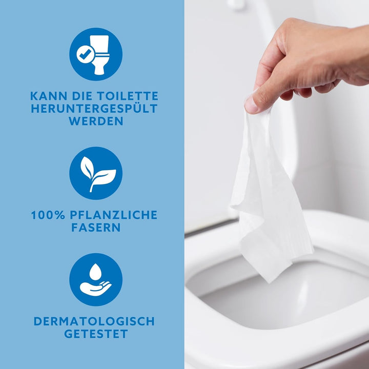 By Amazon Șervețele de toaletă moi, umede, fără miros, fine pentru a trage apa, neparfumate, 240 bucăți (6 pachete a câte 40 bucăți fiecare) (Fostul brand Presto!)