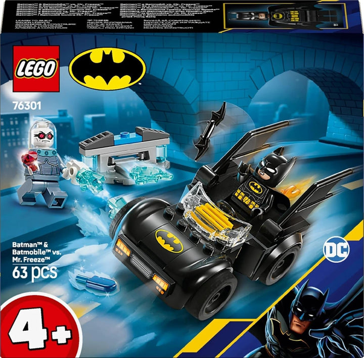 LEGO DC Batman: Batman & Batmobil Vs. Mr. Freeze - Jucărie cu mașină de supereroi cu 2 minifigurine - Tragător de gheață cu elemente pentru foc - Cadou pentru băieți și fete de la 4 ani 76301 Seturi de constructie Besuche den LEGO-Store