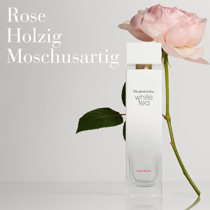 Elizabeth Arden White Tea Wild Rose – Apă de toaletă pentru femei, 50 ml, Parfum floral pentru femei cu o notă lemnoasă, Ingrediente selectate și design elegant, Parfum de zi cu zi