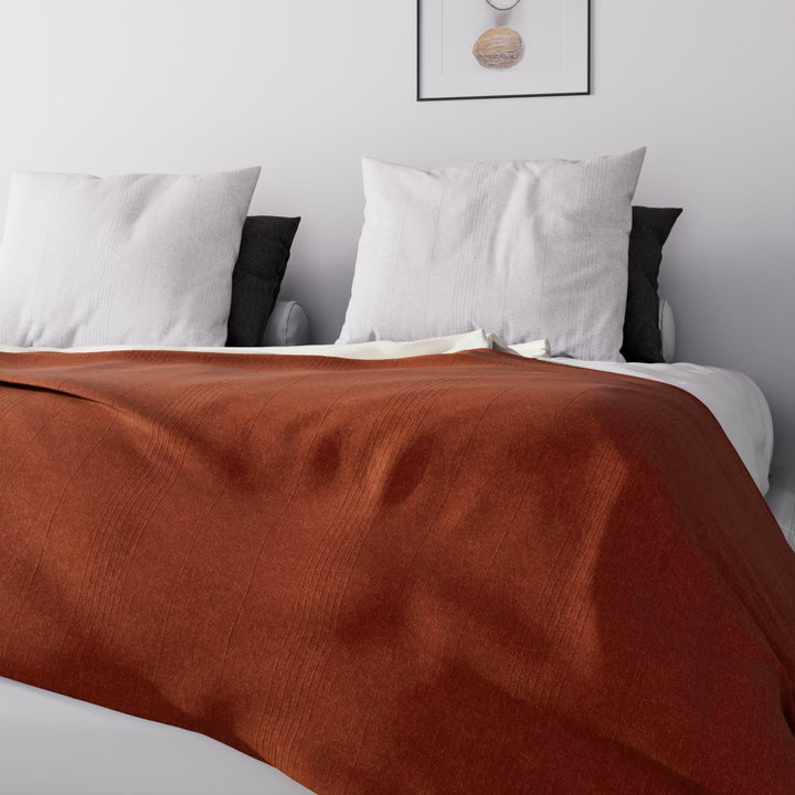 Soleil D'Ocre, Adele, cuvertură de pat, aruncare canapea, bumbac, roșu cărămiziu, 220 X 240 Cm Paturi si Cuverturi Besuche den Soleil d'ocre-Store